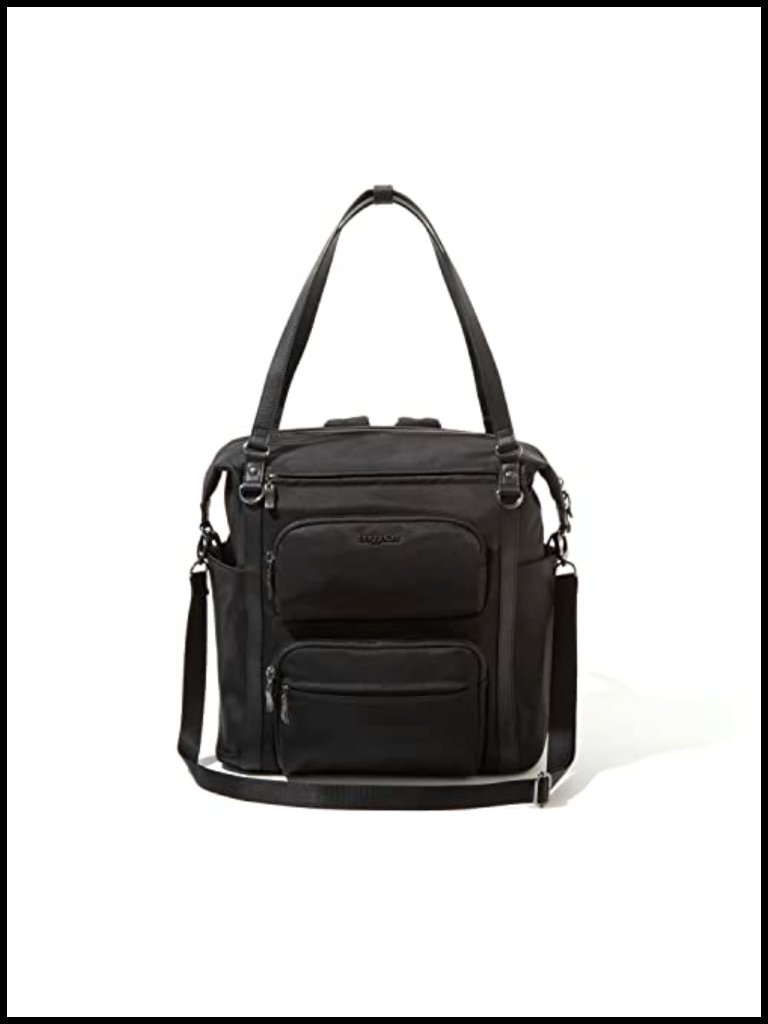 Convertible Backpack Tote Crossbody Bag With Rfid Tech Laptop Sleeve